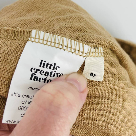 Little Creative Factory Polina's Apron Skirt 100% Linen Tie Front Size 6 Years - Picture 8 of 8